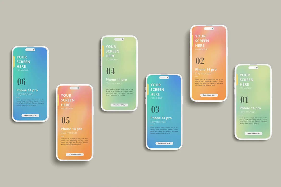 موکاپ iPhone 14 Pro Clay — تصویر ۱۲