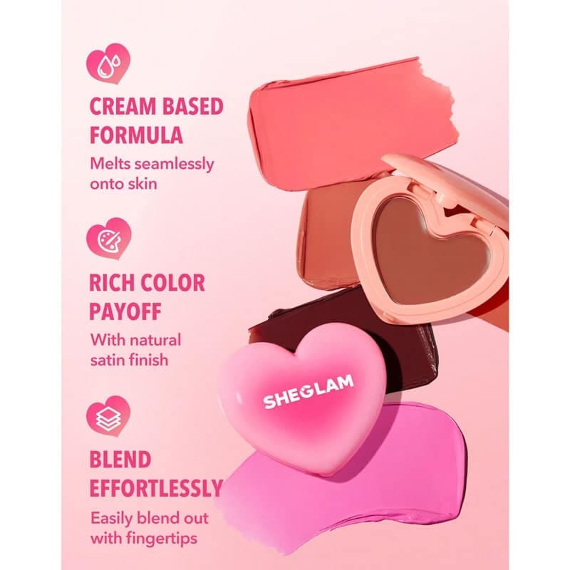 رژگونه کرمی قلبی شیگلم SHEGLAM مدل Playing Cupid رنگ AFFECTION — تصویر ۷