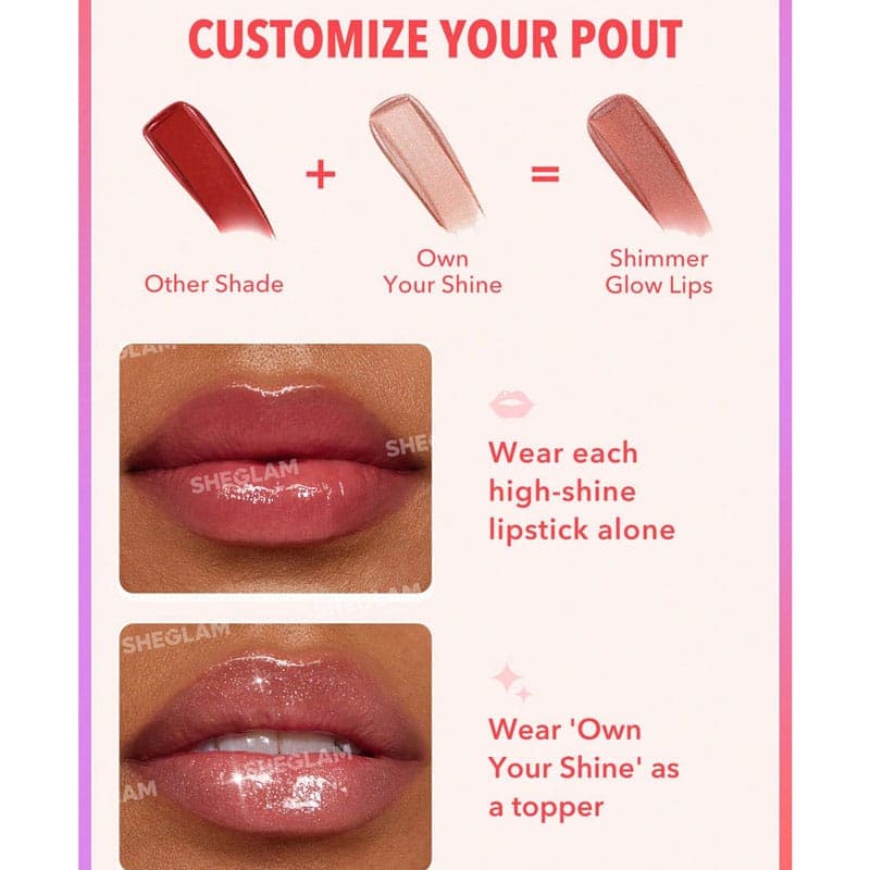 رژلب جامد شاین شیگلم SHEGLAM مدل Mirror Kiss رنگ Periodt — تصویر ۷