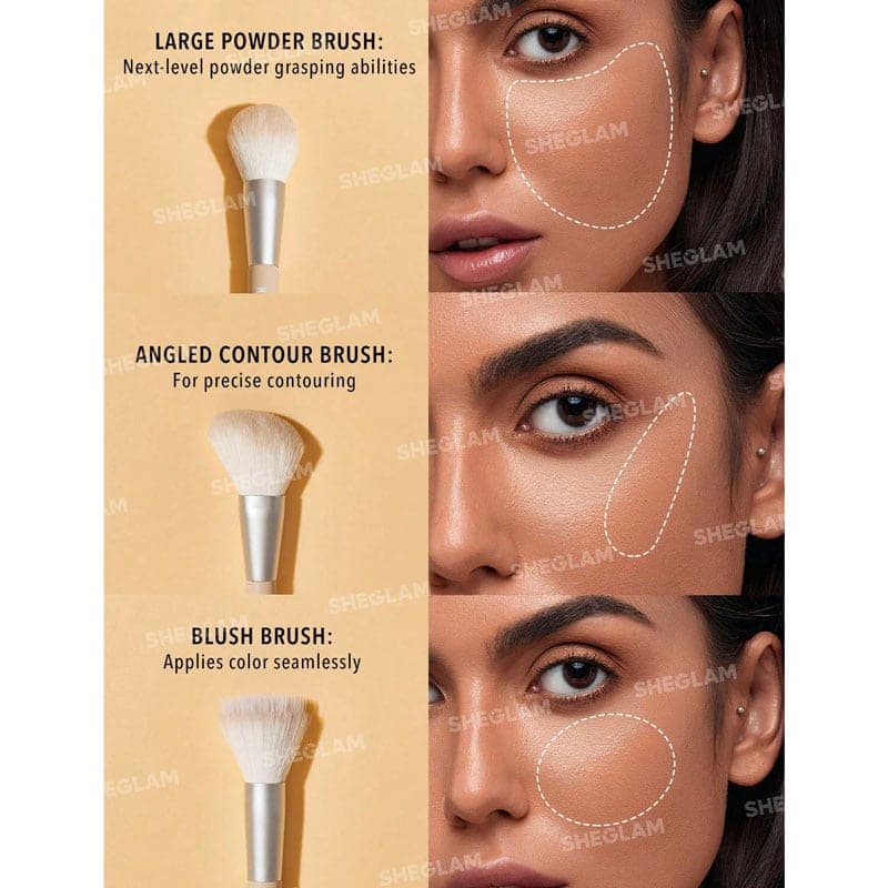 ست براش آرایش صورت شیگلم SHEGLAM مدل Glam 101 Face Essentials Brush Set — تصویر ۶