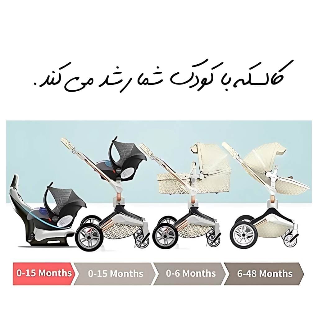 ست کالسکه و کریکات HOT MOM مدل 360 درجه کد 12301 — تصویر ۷