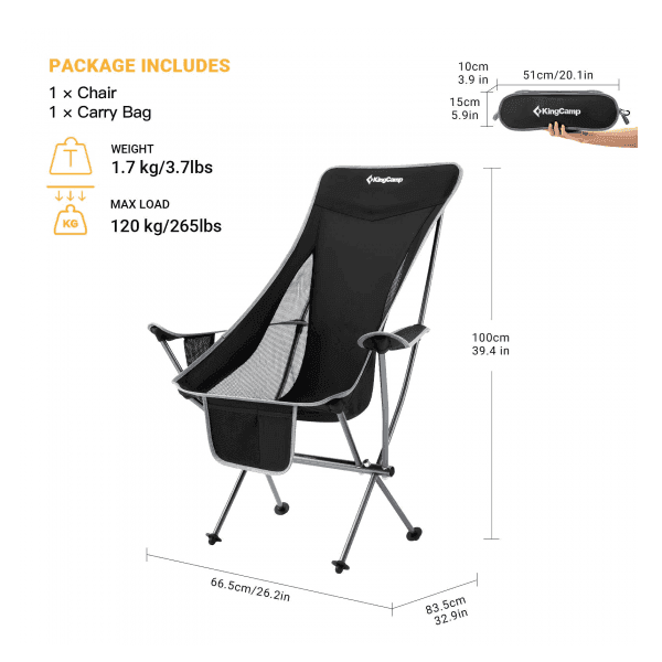 صندلی کمپینگ کینگ کمپ مدل Ultralight KC2015 — تصویر ۲