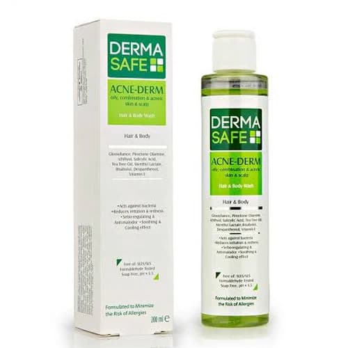 شامپو سر و بدن درماسیف مناسب پوست چرب Derma Safe