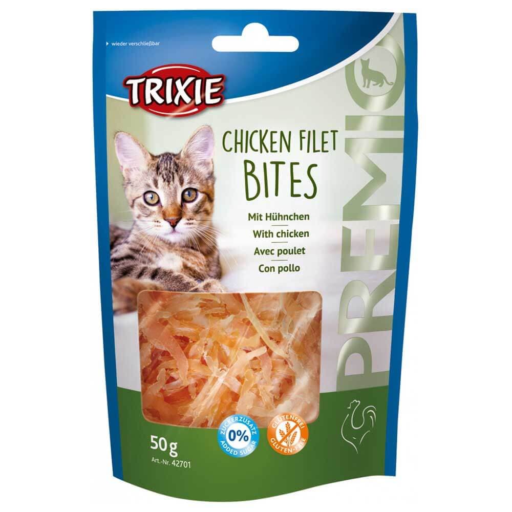 تشویقی گربه تریکسی مدل Chicken Fillet Bites وزن ۵۰ گرم