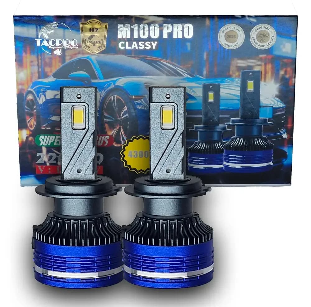 هدلایت پراید لنزو اورجینال M100 Pro پایه H7 زرد آفتابی فابریک بسته 2 عددی — تصویر ۲
