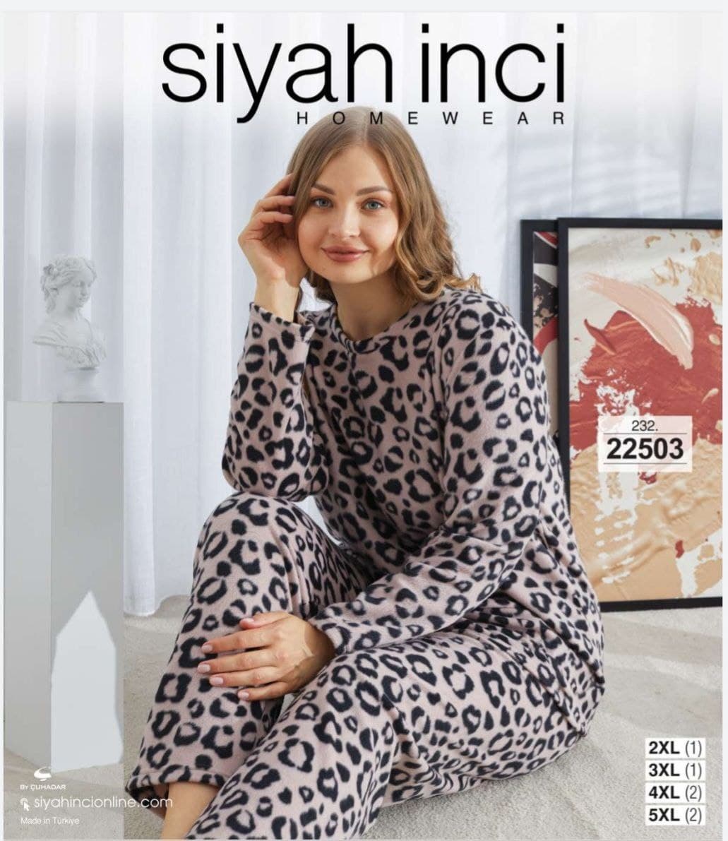 ست بلوز شلوار سایزبزرگ زنانه ترک ضخیم پاییزه 22503