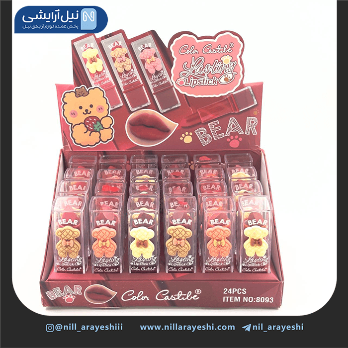 رژ لب جامد استیکر دار خرسی کالر کاستل کد 8093 — تصویر ۲