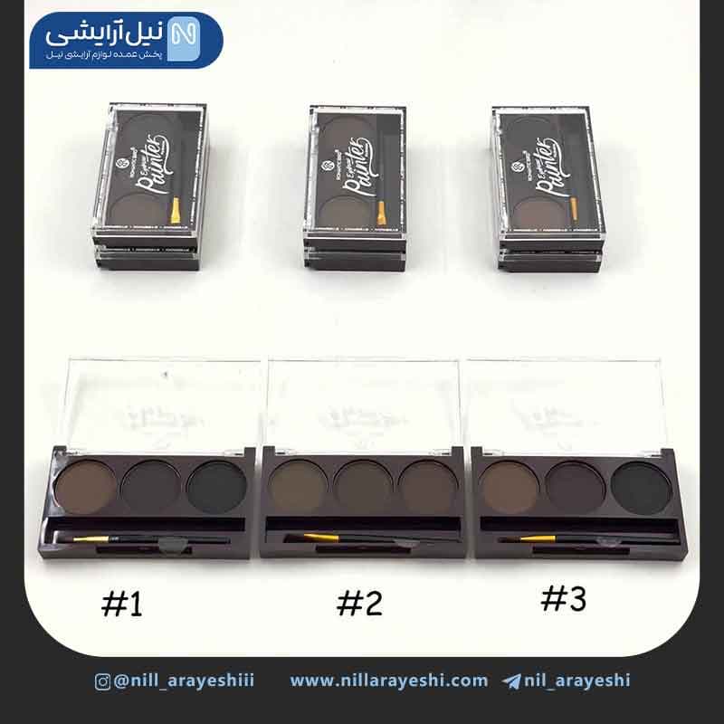 پالت سایه ابرو سه رنگ رومانتیک برد کد f650 — تصویر ۳