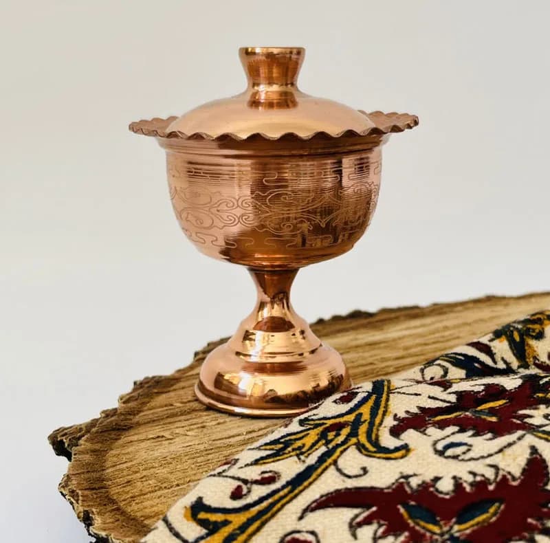 قندان مسی مدل لب چین کد ZH395.2 — تصویر ۳