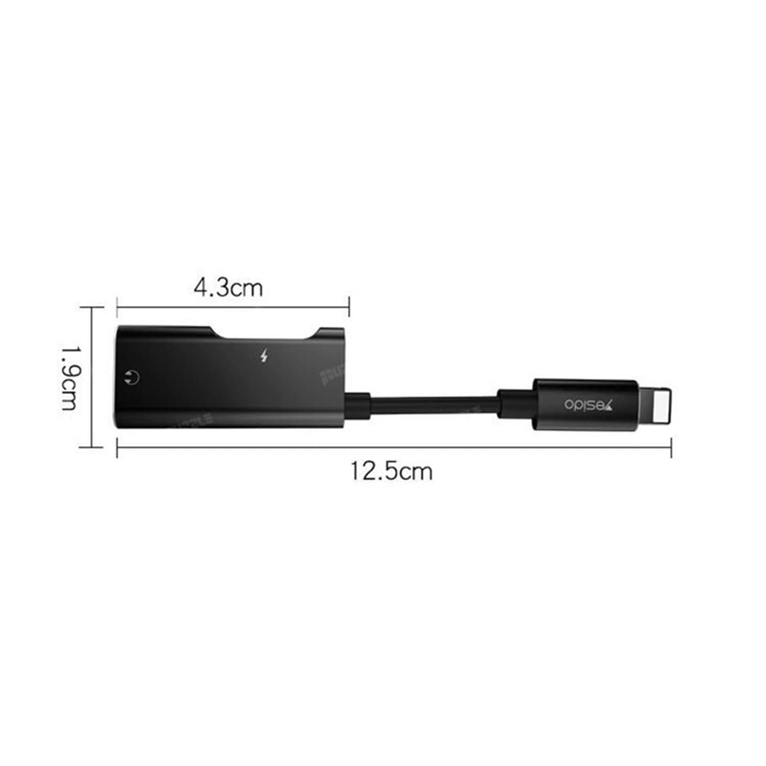 مبدل Aux به لایتنینگ یسیدو مدل YESIDO YAU11 با قابلیت شارژ — تصویر ۲