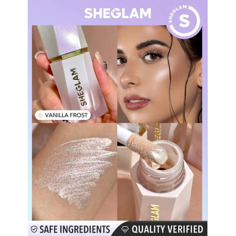هایلایتر مایع براق شیگلم مدل GLOW BLOOM رنگ VANILLA FROST — تصویر ۳