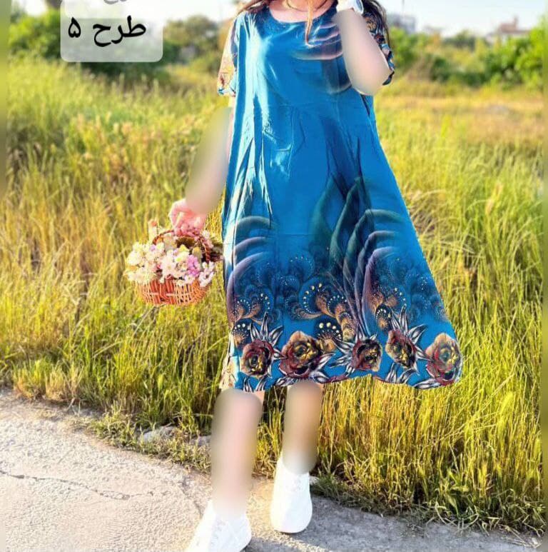 پیراهن کوتاه نخی تایلندی وارداتی/کد6621 — تصویر ۳