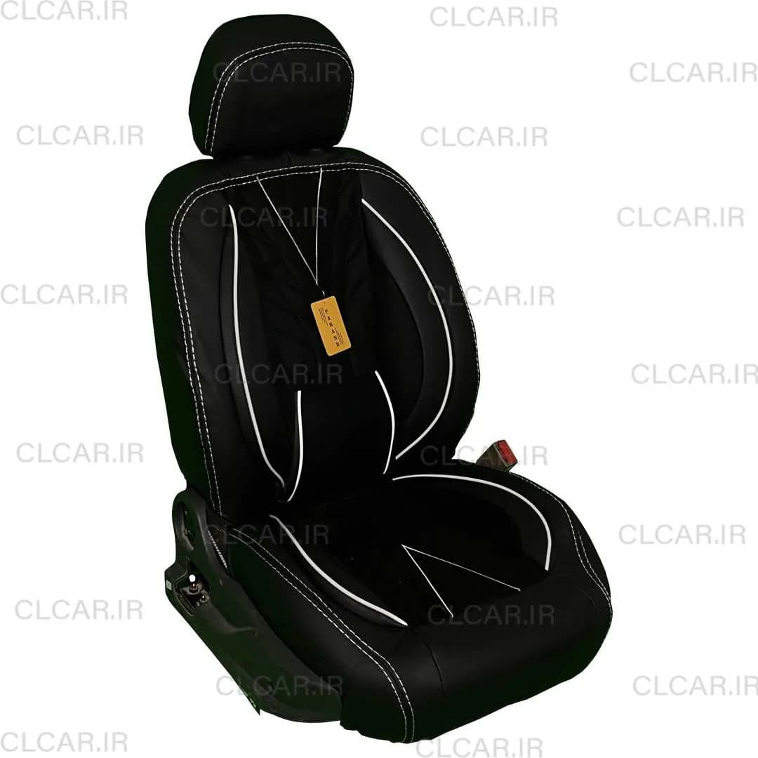 روکش صندلی طرح باربارا چرم و مخمل (سفارشی) مناسب تیبا 1 (98 به بالا) کد (TJ-BRM) — تصویر ۸