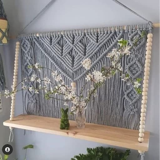 شلف چوبی مکرومه با مهره چوبی طرح خاص مبلمان فرنا مدل 1123252