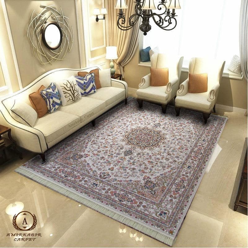 فرش ۱۲۰۰ شانه طرح صنم گل برجسته