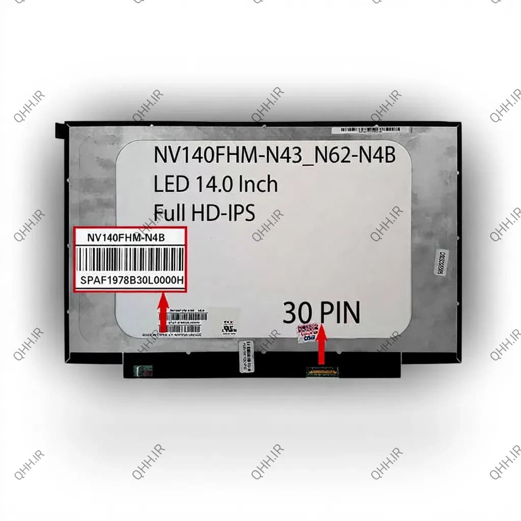 ال ای دی لپ تاپ 14.0 BOE NV140FHM-N43_N62-N4B مات 30 پین Full HD-IPS بدون جا پیچ 316x197x2.8mm