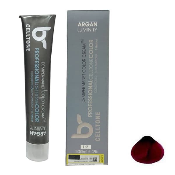 رنگ موی سلتون شماره 5.66 (PURPLE) حجم 120ml رنگ قهوه ای ارغوانی روشن