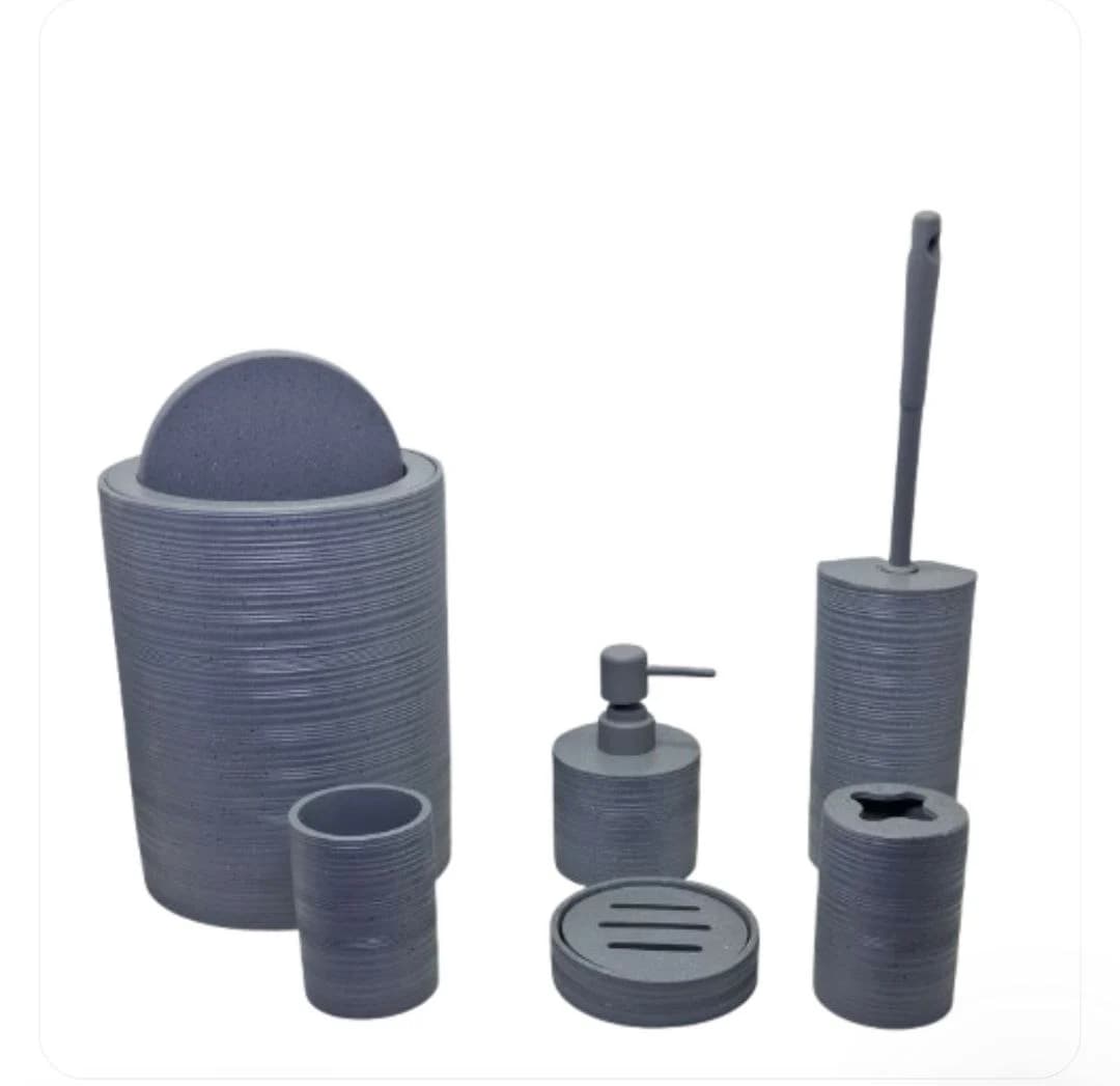 ست سرویس بهداشتی 6 پارچه وارداتی کد 2503 رنگ طوسی