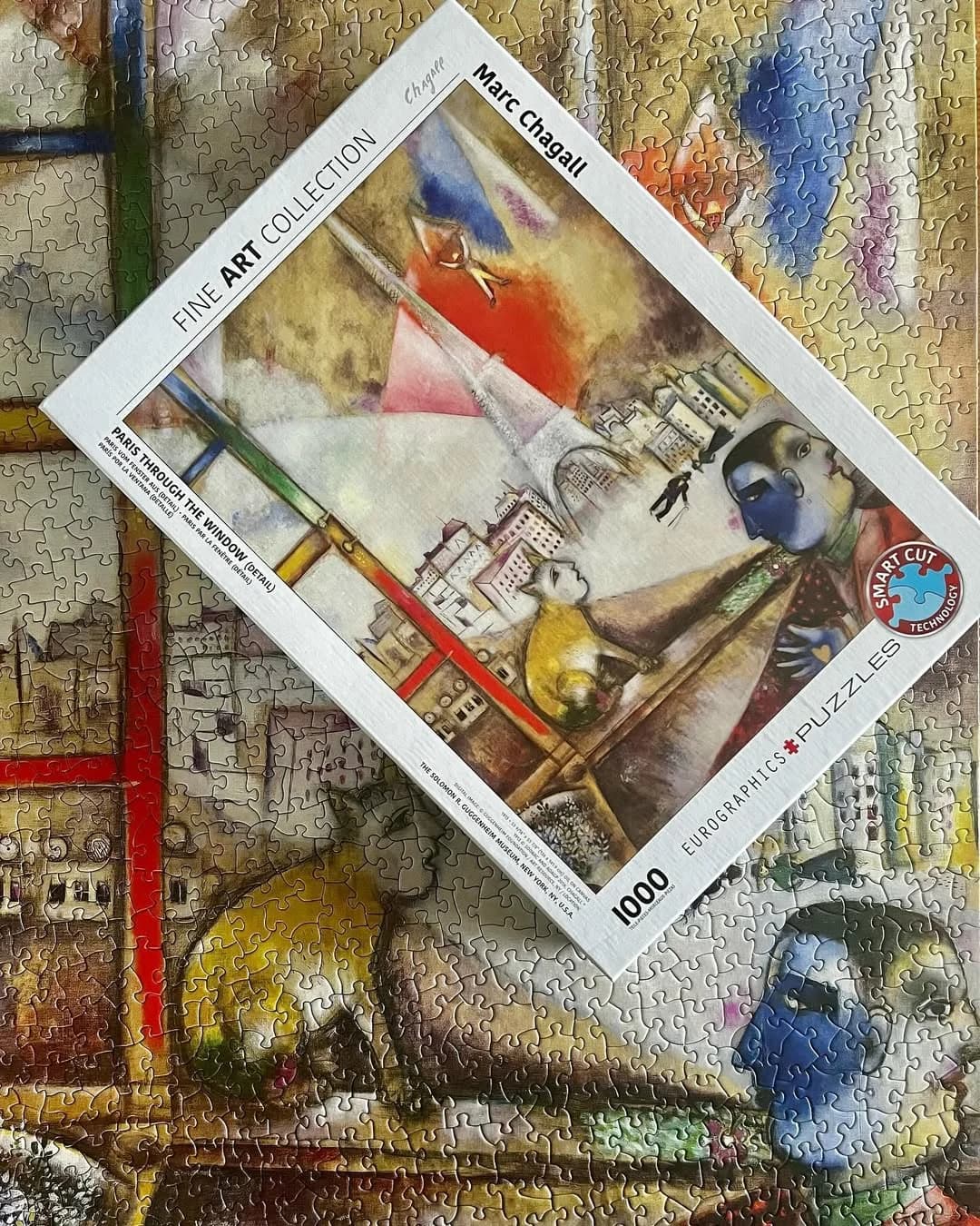 پازل ۱۰۰۰ تکه پاریس از قاب پنجره اثر مارک شاگال – اسمارت کات — تصویر ۵