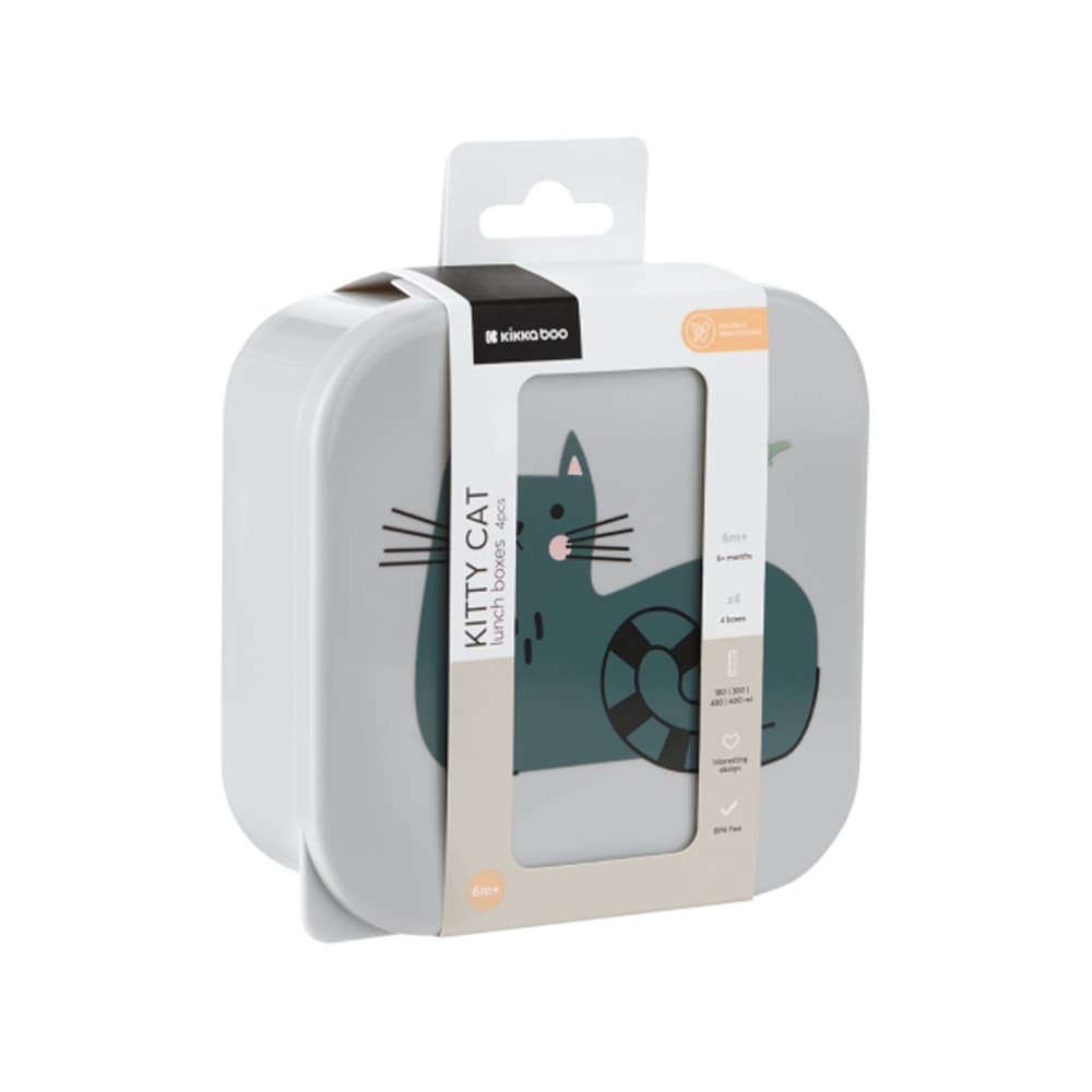 ظرف غذا 4 عددی کیکابو مدل Kitty cat — تصویر ۲