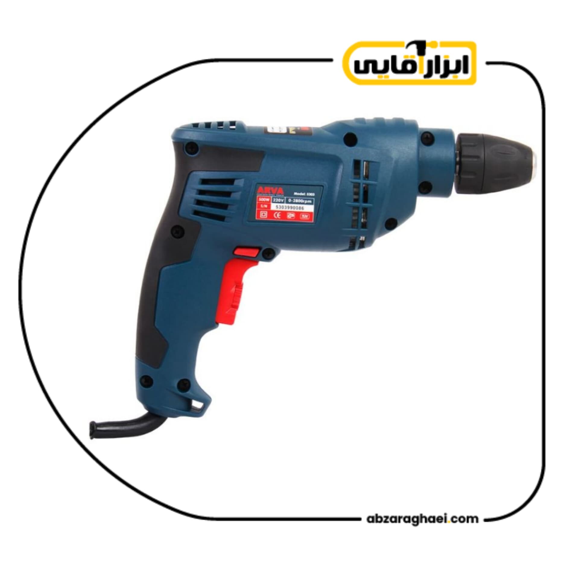 دریل برقی ۵۰۰ وات mm۱۰ اتومات آروا مدل ۵۳۰۳ — تصویر ۳