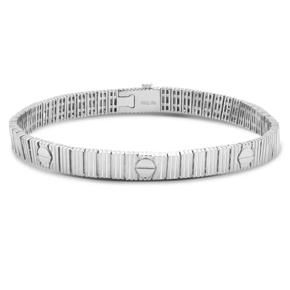 دستبند اورجینال برند کارتیر love unlimited – عشق بینهایت cartier 750 قفل اصلی کاملا مشابه طلا کیفیت آبکاری درجه ۱ سایز (۱۷سانت) کد zmp 98254 — تصویر ۲