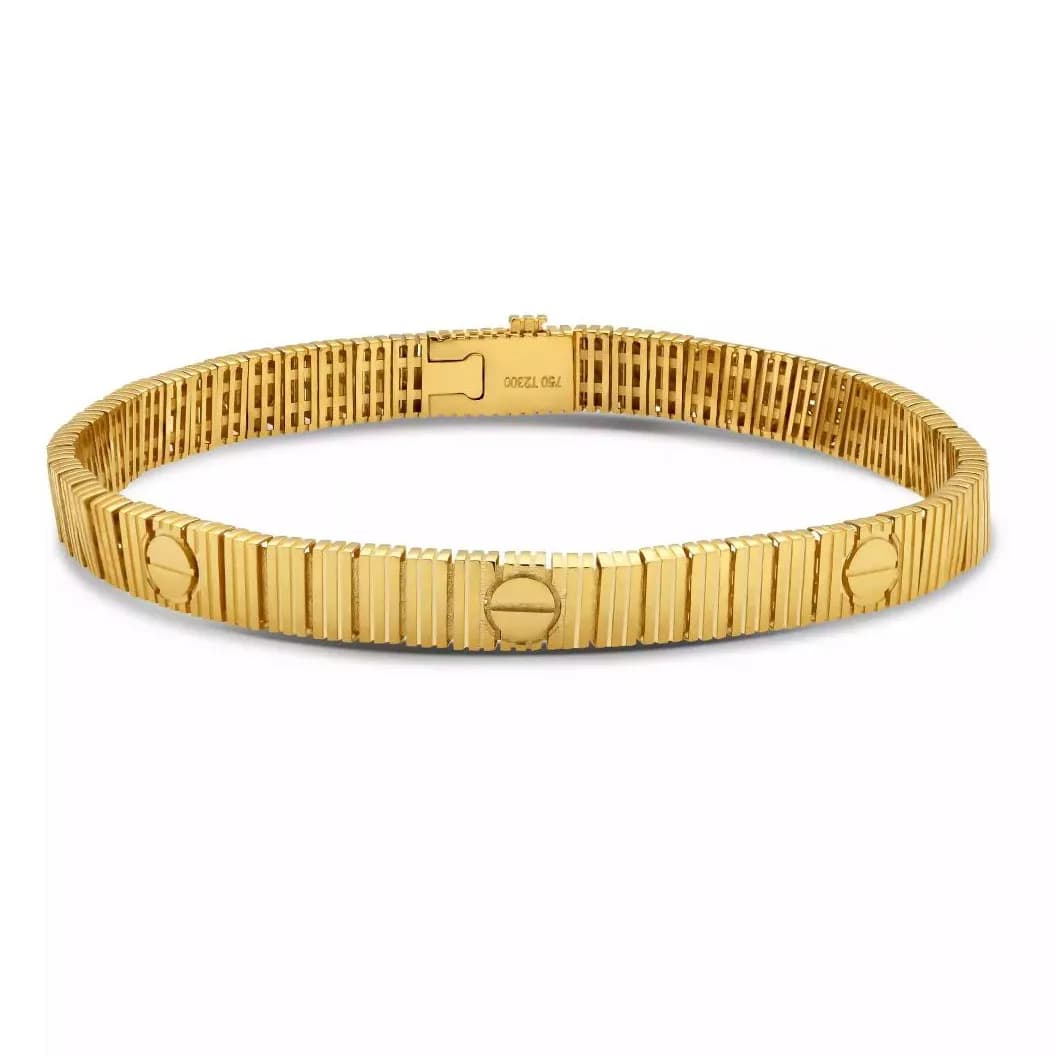 دستبند اورجینال برند کارتیر love unlimited – عشق بینهایت cartier 750 قفل اصلی کاملا مشابه طلا کیفیت آبکاری درجه ۱ سایز (۱۷سانت) کد zmp 98254