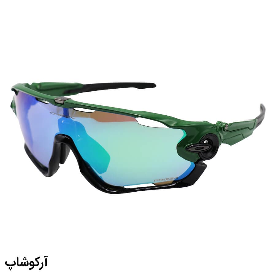 عینک ورزشی اوکلی با فریم سبز رنگ، 5 کاور لنز قابل تعویض و تجهیزات کامل مدل OO9290-YW25 — تصویر ۵