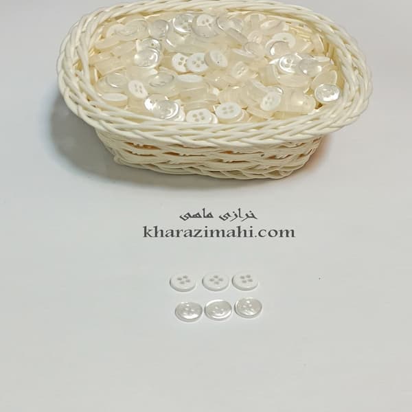 دکمه طرح پیرهن مردانه گرد سفید سری A _ کد 19