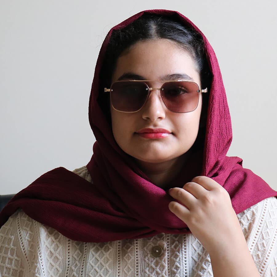 عینک آفتابی Aedoll با فریم طلایی رنگ، شکل مربعی و عدسی قهوه ای سایه روشن مدل 6074 — تصویر ۲