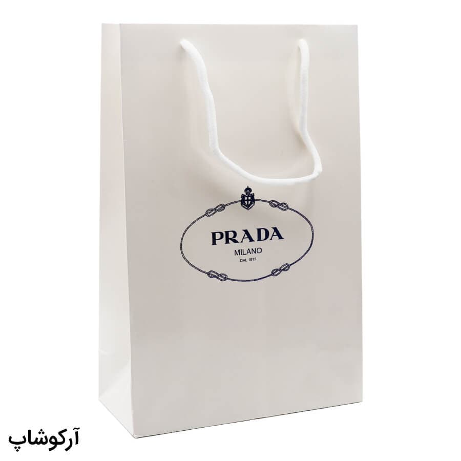 بگ، پاکت و ساک دستی هدیه عینک پرادا (PRADA) با طراحی رنگ سفید مدل 992911 — تصویر ۲