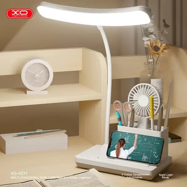 چراغ مطالعه و چراغ خواب شارژی ایکس او مدل XO OZ11 3 Color Multi Speed Pencil Table Lamp with Night Light — تصویر ۴