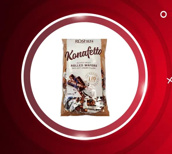 ویفر رولی با مغز کرم شیری روشن Roshen — تصویر ۲