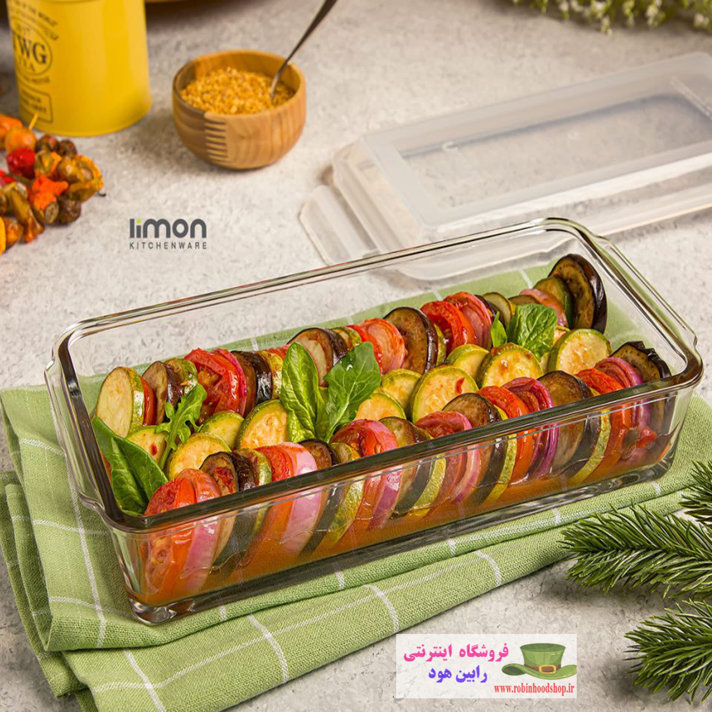 ظرف شیشه ای مستطیل 1.4 لیتر