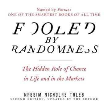 جلد معمولی سیاه و سفید_کتاب Fooled by Randomness: The Hidden Role of Chance in Life and in the Markets
