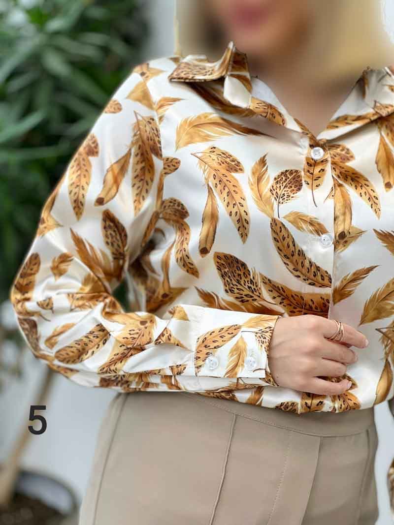 شومیز ساتن طرح دار کد 4353 — تصویر ۸