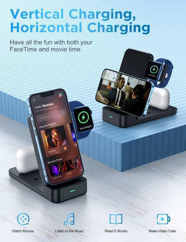 شارژ بیسیم ۳ در ۱ برند TOMANTO مدل W316 — تصویر ۷