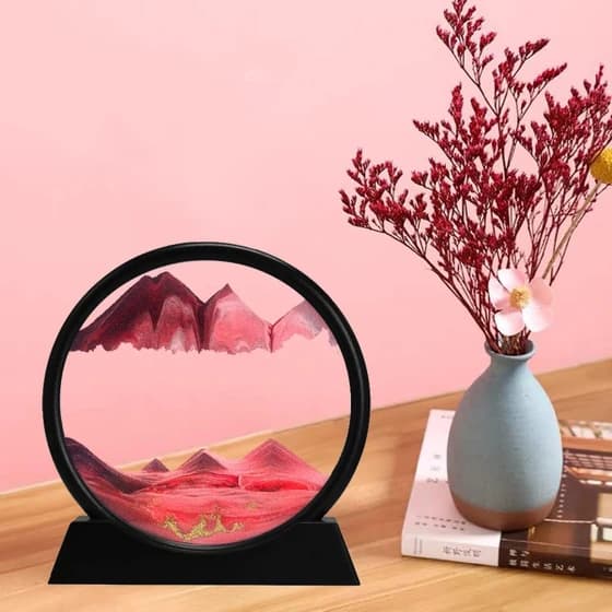 ساعت شنی بزرگ طرح شناور ایستاده تابلو دکوری تزئینی quicksand painting — تصویر ۴