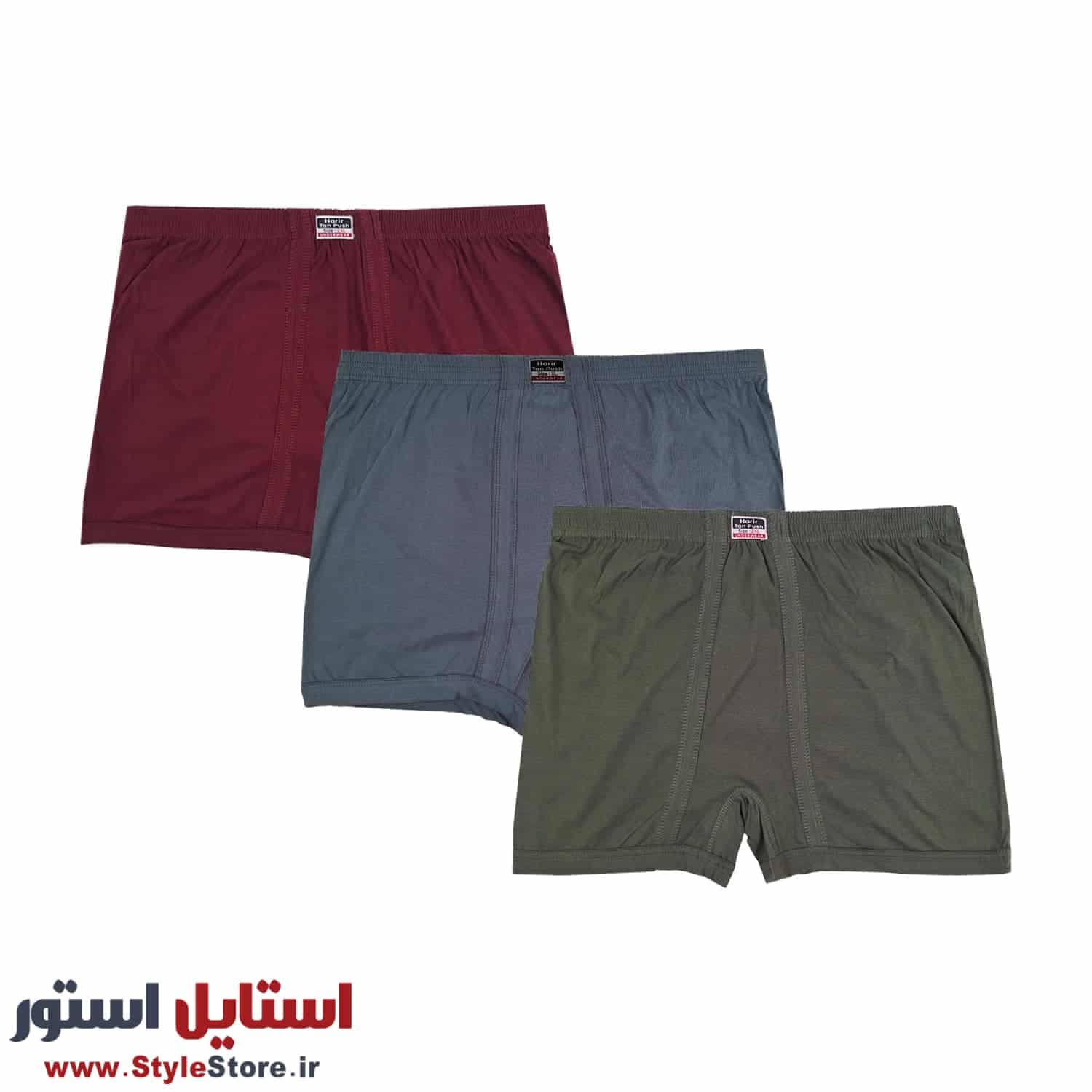 شورت مردانه پادار حریر تن پوش – 3 عددی