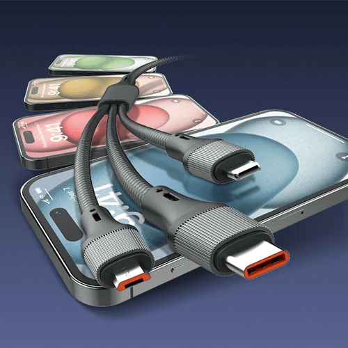کابل 3 سر Ldnio مدل LC97U با توان 100 وات و طول 1.2 متر — تصویر ۳