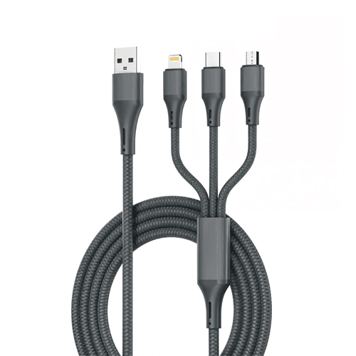 کابل 3 سر Ldnio مدل LC97U با توان 100 وات و طول 1.2 متر