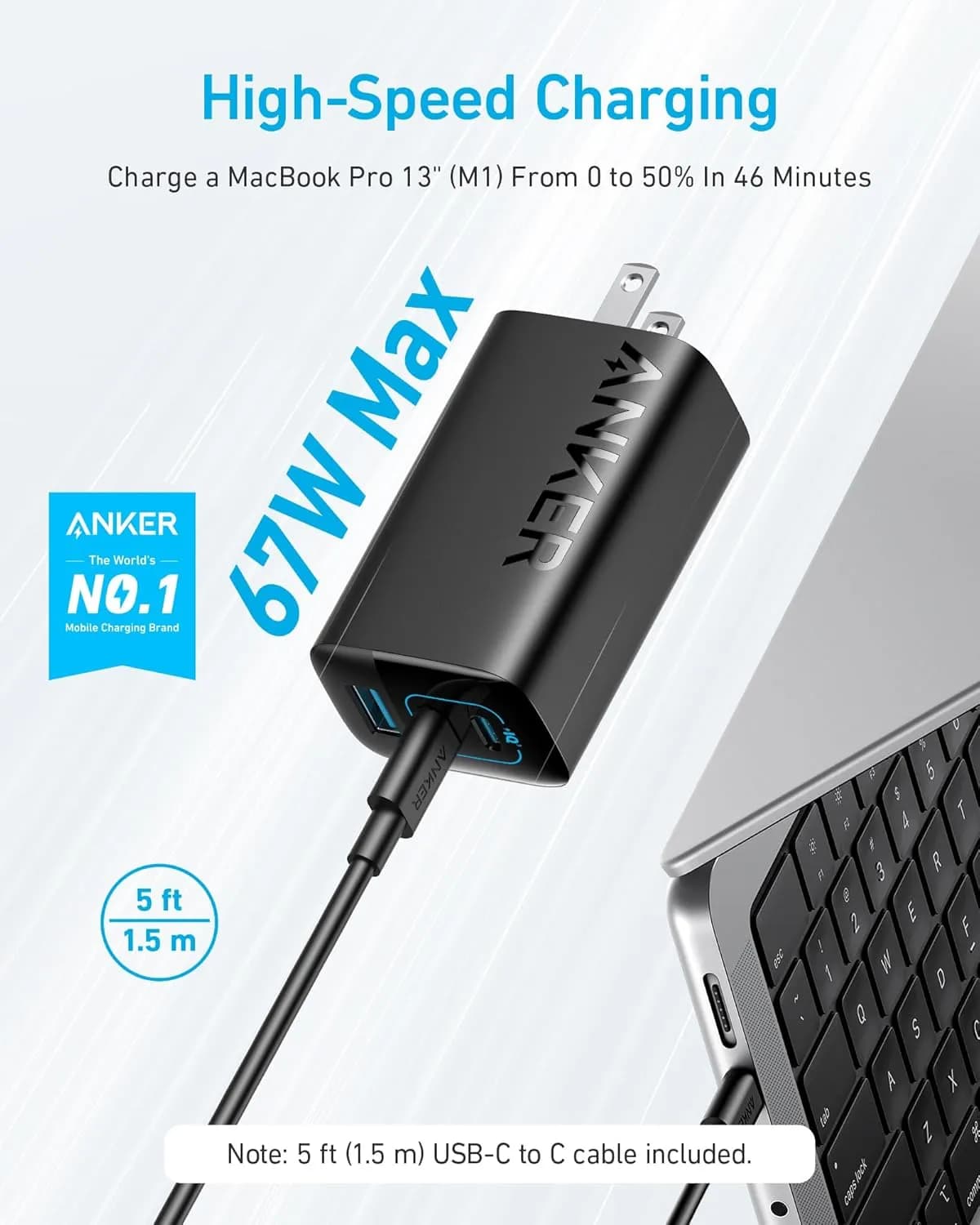 شارژر دیواری 67 وات انکر Anker Powerport 336 67W Gan Charger A2674 EU دوپین ایران — تصویر ۲