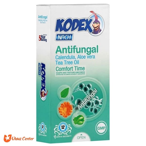 کاندوم ضد قارچ کودکس مدل Antifungal بسته 12 عددی