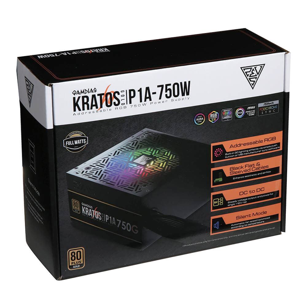 منبع تغذیه کامپیوتر گیم دیاس مدل Gamdias Kratos P1a-750G کارکرده — تصویر ۳