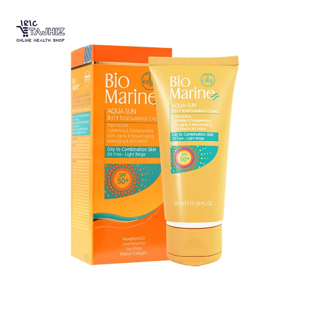 ضد آفتاب بایومارین پوست چرب رنگی بژ روشن SPF50 — تصویر ۲