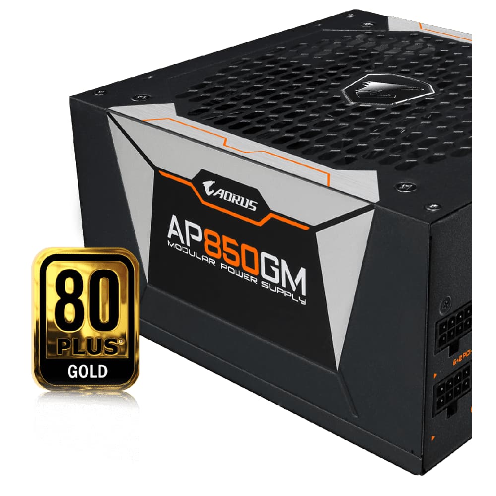 منبع تغذیه کامپیوتر گیگابایت آروس مدل GIGABYTE AORUS AP850GM FULL MADULAR کارکرده — تصویر ۳