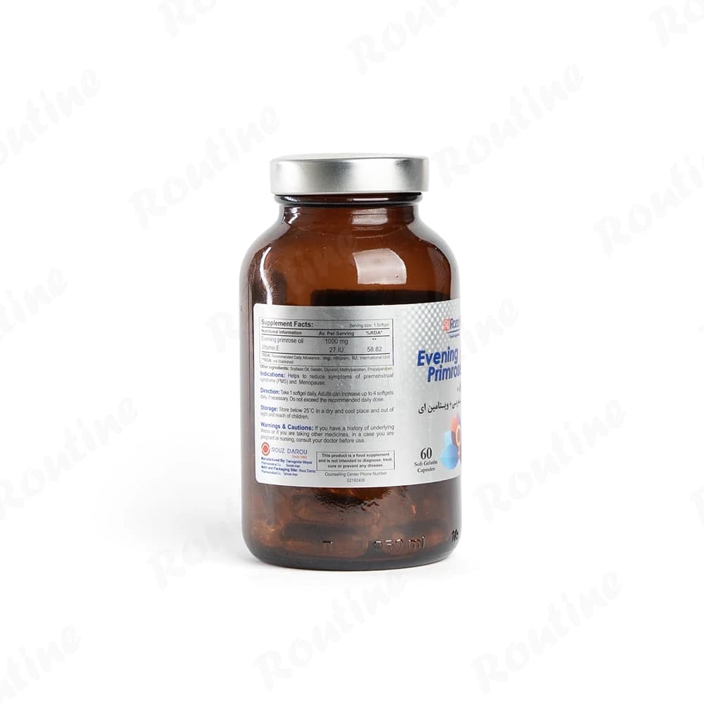 کپسول ژلاتینی گل مغربی + ویتامین E روزاویت 60 عدد — تصویر ۳