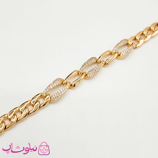 دستبند زنانه ژوپینگ طرح کارتیر نگیندار کد 3991 — تصویر ۲
