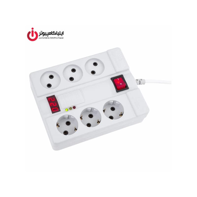 محافظ نوسان برق 6 کانال پارت الکتریک مدل Part Electric 2160 با کابل 5 متری