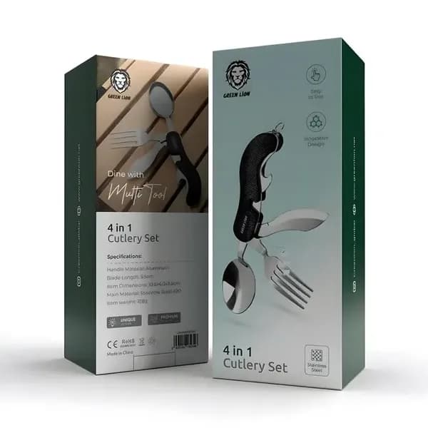 ست قاشق و چنگال سفری 4in1 Cutlery Set گرین لاین (GREEN LION) — تصویر ۲
